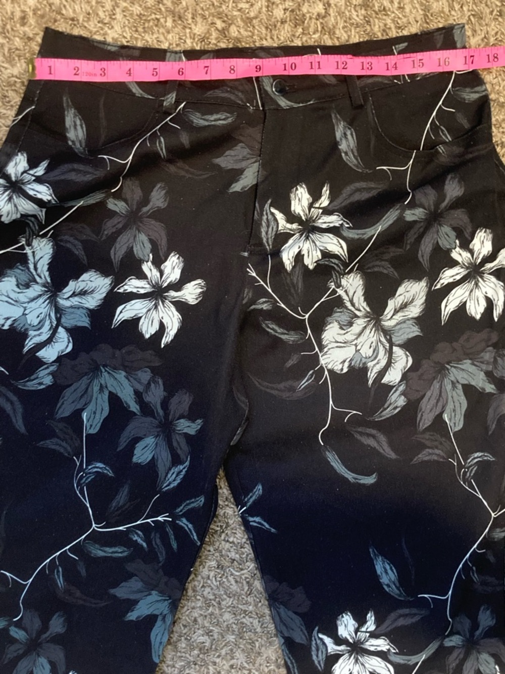 NWT THE KIT - Daniel Vosovic Cropped Alexa Jeans Sz 18 Granite Floral 99% Cotton - Picture 9 of 17